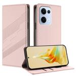 For OPPO Reno13 5G Embossed Multi-functional Wallet Retro Leather Phone Case(Pink)