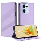 For OPPO Reno13 5G Embossed Multi-functional Wallet Retro Leather Phone Case(Light Purple)