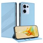 For OPPO Reno13 5G Embossed Multi-functional Wallet Retro Leather Phone Case(Light Blue)