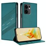 For OPPO Reno13 F Embossed Multi-functional Wallet Retro Leather Phone Case(Dark Green)