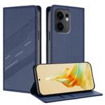 For OPPO Reno13 F Embossed Multi-functional Wallet Retro Leather Phone Case(Dark Blue)