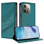 For OPPO A5 Pro Global Embossed Multi-functional Wallet Retro Leather Phone Case(Dark Green)