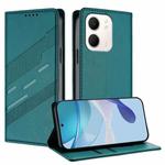 For OPPO A5x 5G Embossed Multi-functional Wallet Retro Leather Phone Case(Dark Green)
