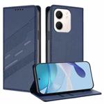 For OPPO A5x 5G Embossed Multi-functional Wallet Retro Leather Phone Case(Dark Blue)