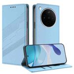 For OPPO Find X8s+ Embossed Multi-functional Wallet Retro Leather Phone Case(Light Blue)