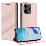 For OPPO Reno14 F 5G Embossed Multi-functional Wallet Retro Leather Phone Case(Pink)