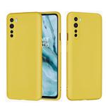 For OnePlus Nord Solid Color Liquid Silicone Dropproof Full Coverage Protective Case(Yellow)