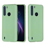 For Motorola Moto One Fusion Solid Color Liquid Silicone Dropproof Full Coverage Protective Case(Green)