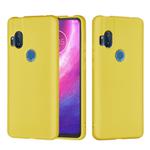 For Motorola Moto One Hyper Solid Color Liquid Silicone Dropproof Full Coverage Protective Case(Yellow)