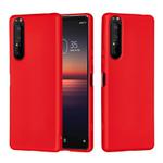 For Sony Xperia 5 Plus / Xperia 1 II Solid Color Liquid Silicone Dropproof Full Coverage Protective Case(Red)
