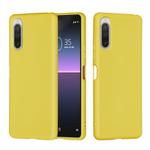 For Sony Xperia 10 II Solid Color Liquid Silicone Dropproof Full Coverage Protective Case(Yellow)