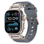 For Apple Watch 42mm / 41mm / 40mm / 38mm Stainless Steel Connector TPU Watch Band(Grey+Titanium)