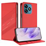For Oukitel C51 Embossed Multi-functional Wallet Retro Leather Phone Case(Red)