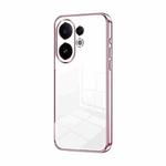 For vivo S30 Transparent Plating Fine Hole Phone Case(Pink)