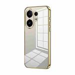 For vivo S30 Transparent Plating Fine Hole Phone Case(Gold)
