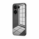 For vivo S30 Transparent Plating Fine Hole Phone Case(Black)