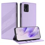 For TCL 303 Embossed Multi-functional Wallet Retro Leather Phone Case(Light Purple)
