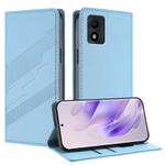 For TCL 303 Embossed Multi-functional Wallet Retro Leather Phone Case(Light Blue)