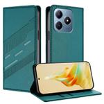For Realme C63 4G Embossed Multi-functional Wallet Retro Leather Phone Case(Dark Green)