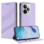 For Realme Neo7 Turbo Embossed Multi-functional Wallet Retro Leather Phone Case(Light Purple)