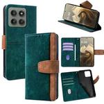 For Motorola Edge 60 Pro 5G Color Stitching Skin Feel Leather RFID Blocking Phone Case(Green)