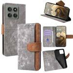For Motorola Edge 60 Pro 5G Color Stitching Skin Feel Leather RFID Blocking Phone Case(Grey)