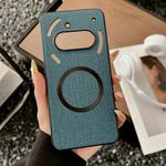 For Nothing Phone 3a Pro Magsafe Magnetic Ring Cloth Texture Phone Case(Blue)