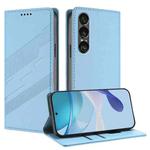 For Sony Xperia 1 VII Embossed Multi-functional Wallet Retro Leather Phone Case(Light Blue)