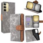 For Realme C75 4G / 14x 5G Global Color Stitching Skin Feel Leather RFID Blocking Phone Case(Grey)