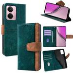 For Realme P3 Pro 5G Global Color Stitching Skin Feel Leather RFID Blocking Phone Case(Green)