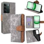 For Realme C71 4G Color Stitching Skin Feel Leather RFID Blocking Phone Case(Grey)