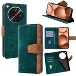 For OPPO Find X8 Ultra 5G Color Stitching Skin Feel Leather RFID Blocking Phone Case(Green)
