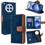 For OPPO Find X8s 5G Color Stitching Skin Feel Leather RFID Blocking Phone Case(Blue)