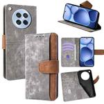 For OPPO Find X8s 5G Color Stitching Skin Feel Leather RFID Blocking Phone Case(Grey)