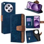 For OPPO Find X8s+ 5G Color Stitching Skin Feel Leather RFID Blocking Phone Case(Blue)