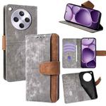 For OPPO Find X8s+ 5G Color Stitching Skin Feel Leather RFID Blocking Phone Case(Grey)