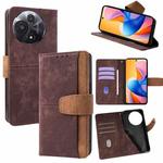 For TCL 60R 5G Color Stitching Skin Feel Leather RFID Blocking Phone Case(Brown)