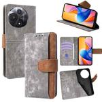 For TCL 60R 5G Color Stitching Skin Feel Leather RFID Blocking Phone Case(Grey)