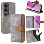For vivo V50 Lite 5G Color Stitching Skin Feel Leather RFID Blocking Phone Case(Grey)