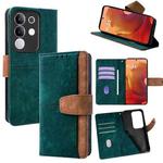 For vivo Y29 4G Global Color Stitching Skin Feel Leather RFID Blocking Phone Case(Green)