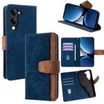 For vivo Y29s 5G / Y04 4G Global Color Stitching Skin Feel Leather RFID Blocking Phone Case(Blue)
