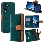 For vivo Y29s 5G / Y04 4G Global Color Stitching Skin Feel Leather RFID Blocking Phone Case(Green)