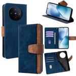 For vivo X200s 5G Color Stitching Skin Feel Leather RFID Blocking Phone Case(Blue)