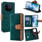 For vivo X200s 5G Color Stitching Skin Feel Leather RFID Blocking Phone Case(Green)