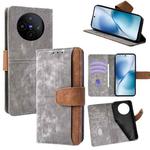 For vivo X200s 5G Color Stitching Skin Feel Leather RFID Blocking Phone Case(Grey)