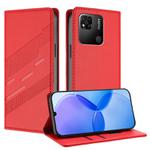 For Redmi 10A / 9C Embossed Multi-functional Wallet Retro Leather Phone Case(Red)