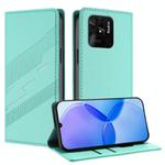 For Redmi 10C Embossed Multi-functional Wallet Retro Leather Phone Case(Mint Green)