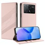 For Redmi K70E Embossed Multi-functional Wallet Retro Leather Phone Case(Pink)