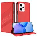 For Redmi Note 12 Pro Embossed Multi-functional Wallet Retro Leather Phone Case(Red)