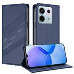 For Redmi Note 13 Pro 5G Embossed Multi-functional Wallet Retro Leather Phone Case(Dark Blue)
